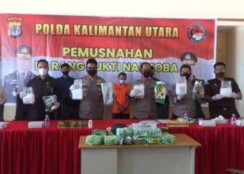 Press Release di Mapolda Kaltara, Pemusnahan Sabu Seberat 30,72 Kg