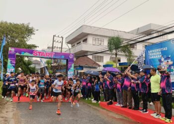 Fun Run UT Tarakan Fest 2025: 750 Peserta Tetap Semangat Lari di Tengah Hujan