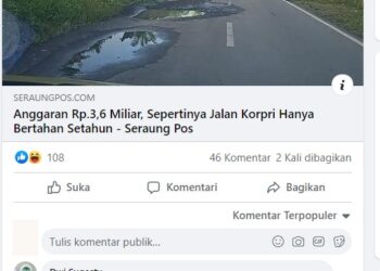 Warganet Ramai Perbincangkan Jalan Korpri, Sepertinya Dibangun Hanya Bertahan Setahun