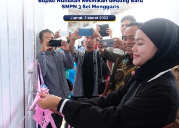 Bupati Resmikan Gedung Baru SMPN 3 Sei Menggaris