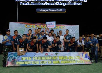 Penutupan Turnamen Voli Manuntung Cup 2023, Pemda Nunukan Juara 1 Kategori Instansi