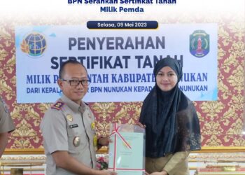 BPN Nunukan Serahkan 69 Sertifikat Tanah Milik Pemda