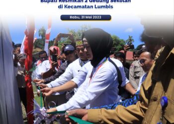 Bupati Resmikan 2 Gedung Sekolah di Kecamatan Lumbis