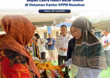 Bupati Laura Hadiri Bazar UMKM di Halaman Kantor KPPN Nunukan