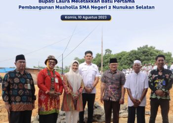 Bupati Laura Meletakkan Batu Pertama Pembangunan Musholla SMA Negeri 2 Nunukan Selatan