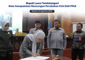Bupati Laura Tandatangani Nota Kesepakatan Rancangan Perubahan KUA DAN PPAS