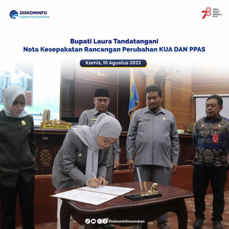 Bupati Laura Tandatangani Nota Kesepakatan Rancangan Perubahan KUA DAN PPAS