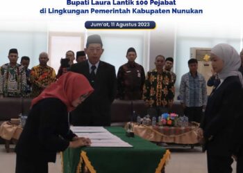 Bupati Lantik 100 Pejabat di Lingkungan Pemerintah Kabupaten Nunukan