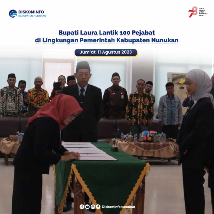 Bupati Lantik 100 Pejabat di Lingkungan Pemerintah Kabupaten Nunukan