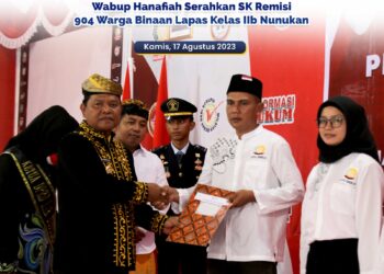 Dalam Rangka HUT ke – 78 RI, 904 Warga Binaan Lapas Nunukan Terima Remisi