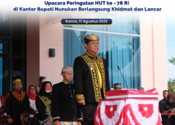Upacara Peringatan HUT Ke – 78 Republik Indonesia Di Halaman Kantor Bupati Nunukan Berlangsung Khidmat dan Lancar