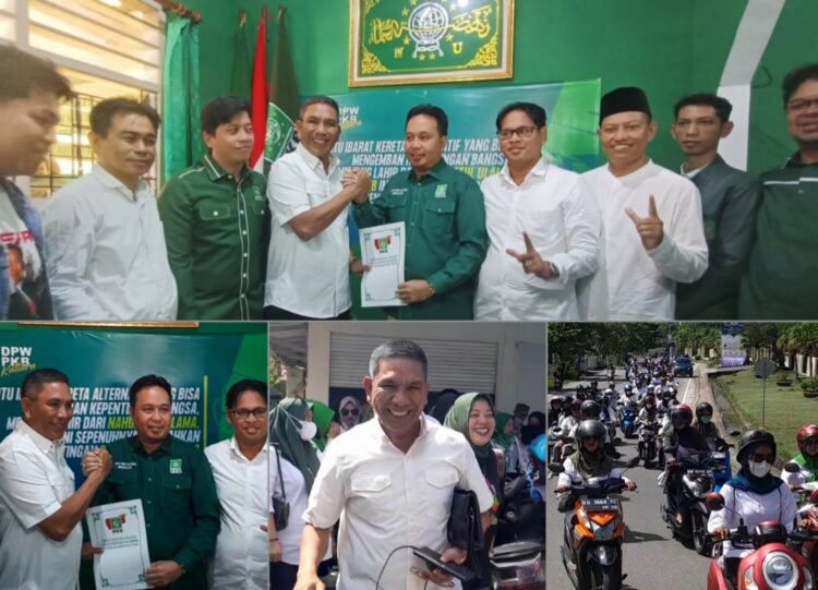 Sulaiman Dikawal Ratusan Relawan dan Simpatisan Serahkan Berkas Bacalon Gubernur ke PKB