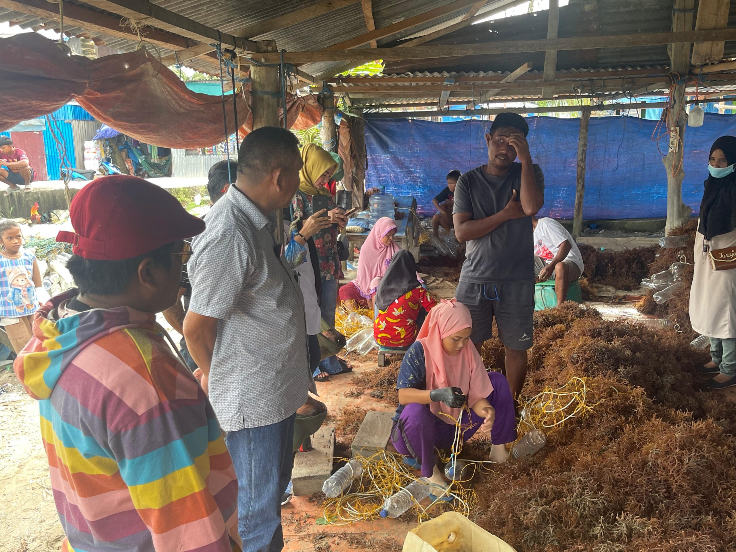 Sulaiman saat bertemu dengan petani rumput laut