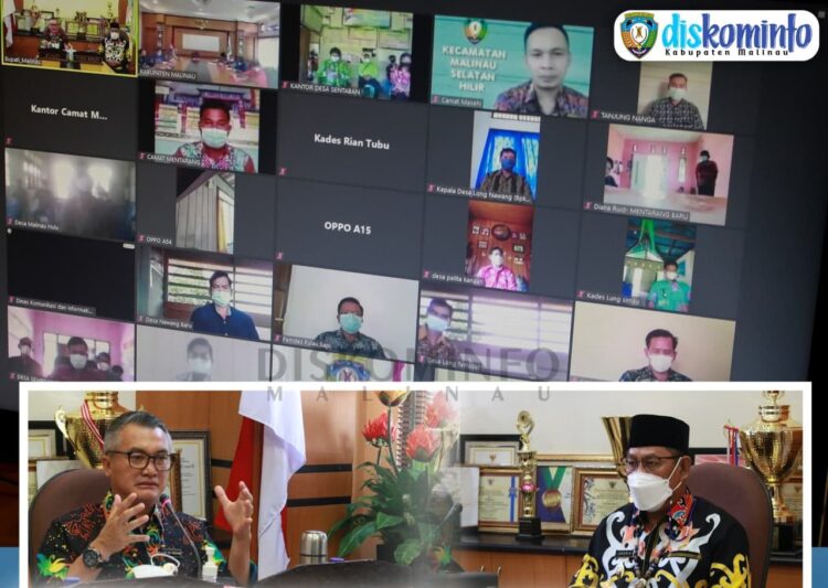 Bupati Lakukan Pertemuan Virtual Dengan Camat dan Kades Bahas Pengendalian Covid-19