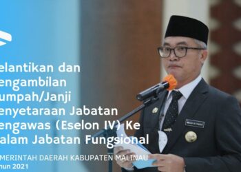 Bupati Pimpin Pelantikan Penyetaraan Jabatan Pengawas Ke Dalam Jabatan Fungsional
