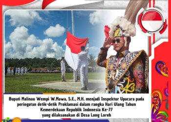Bupati Malinau Pimpin Upacara HUT RI Ke-77