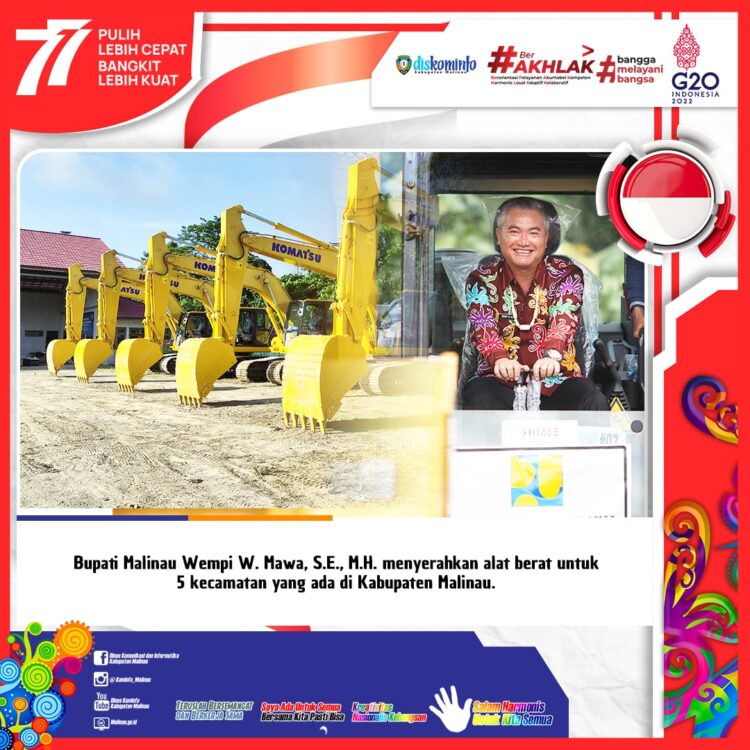 Bupati Serahkan Alat Berat Untuk 5 Kecamatan