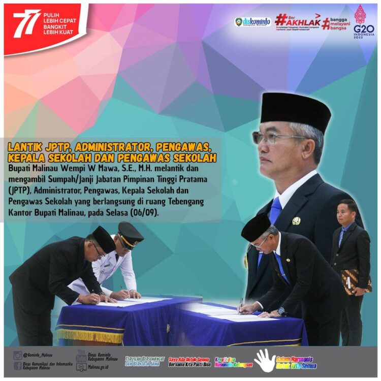 Bupati Lantik JPTP, Administrator, Pengawas, Kepala Sekolah dan Pengawas Sekolah