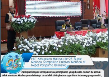 HUT Kabupaten Malinau Ke-23, Bupati Sampaikan Prestasi Malinau di Rapat Paripurna Istimewa