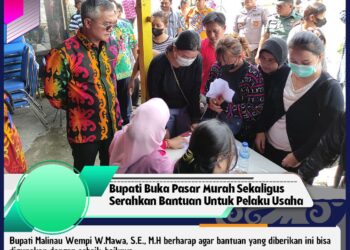 Bupati Buka Pasar Murah Sekaligus Serahkan Bantuan Modal Untuk Pelaku Usaha Mikro