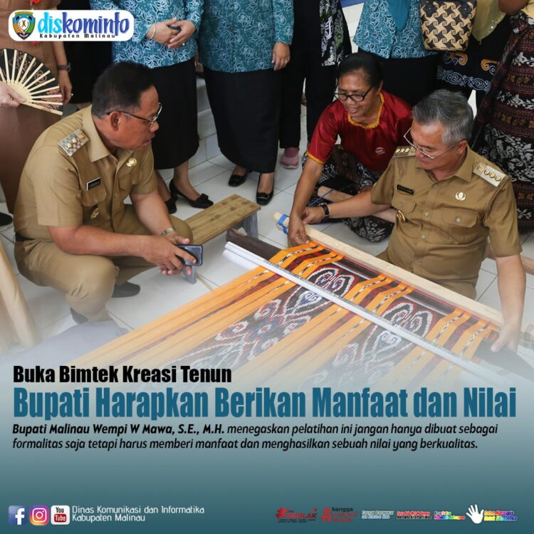 Buka Bimtek Kreasi Tenun, Bupati Harapkan Berikan Manfaat dan Nilai