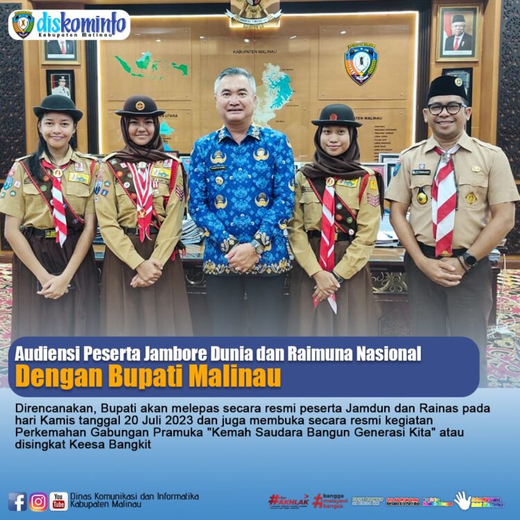 Audiensi Peserta Jambore Dunia dan Raimuna Nasional Dengan Bupati Malinau