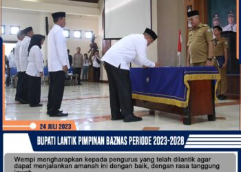 Bupati Lantik Pimpinan Baznas Periode 2023-2028