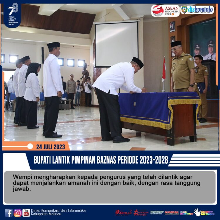Bupati Lantik Pimpinan Baznas Periode 2023-2028