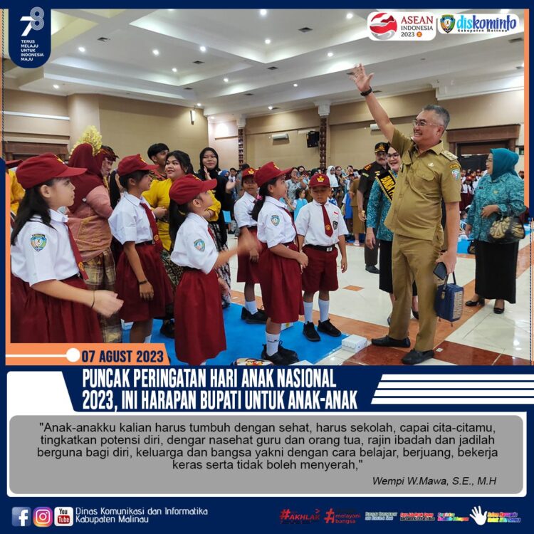 Puncak Peringatan Hari Anak Nasional 2023, Ini Harapan Bupati Untuk Anak-Anak