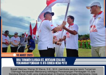 Bupati Buka Turnamen Olahraga Kec. Mentarang Sekaligus Pencanangan Pembagian 10 Juta Bendera Merah Putih