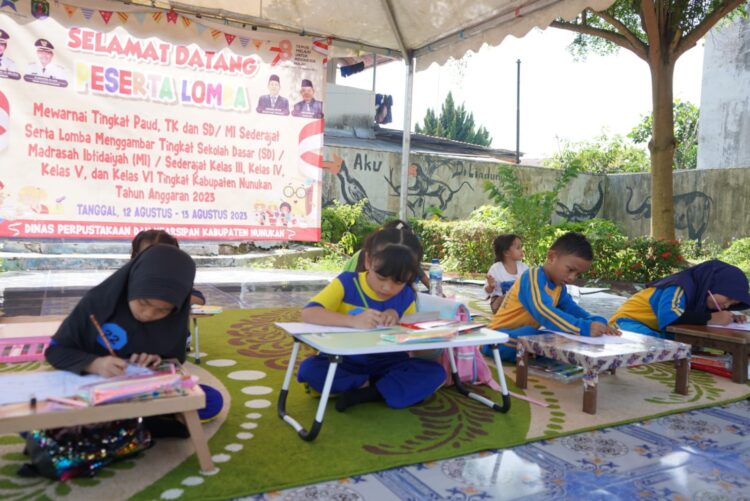 Intip Momen Keseruan Lomba Mewarnai dan Menggambar di Nunukan