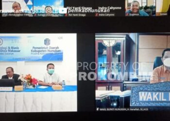 Wakil Bupati Hanafiah Menerima Audiensi Institut Teknologi dan Bisnis Maritim Balik Diwa Secara Virtual