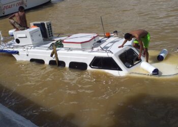 Speedboat Tenggelam Saat Bersandar di Pelabuhan Kulteka