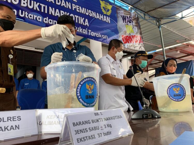 Press Release Penindakan Narkotika dan Pemusnahan Barang Bukti Narkotika di Kota Tarakan