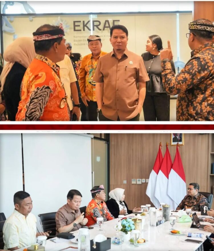 Ketua DPRD Kaltara Achmad Djufrie bersama Wakil Ketua DPRD Muddain menghadiri audiensi Pemerintah Provinsi Kaltara dengan Kementerian Ekonomi Kreatif (Kemenekraf) RI di Jakarta. (Humas DPRD Kaltara).