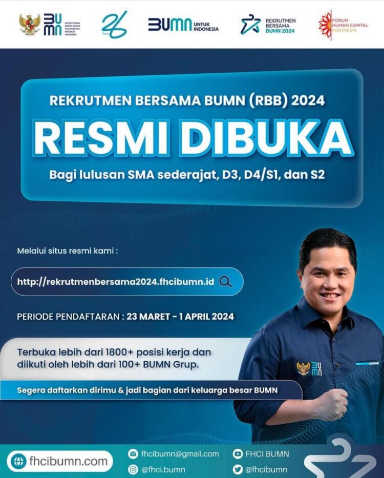 Warga Kaltara Rekrutmen BUMN 2024 Dibuka Hari Ini, Berikut Formasi dan Link Pendaftarannya