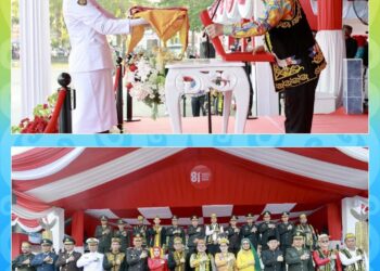 Wakil Ketua DPRD Kaltara Hadiri Penurunan Bendera HUT ke-81 RI di Tanjung Selor