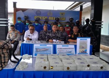 Lantamal XIII Tarakan dan Tim Gabungan Gagalkan Penyelundupan 15,3 Kg Sabu, 7 Tersangka Diamankan