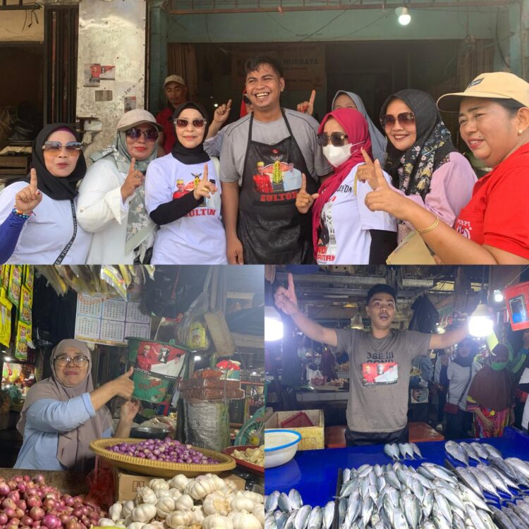 Emak-emak Blusukan ke Pasar Gusher, Sosialisasikan Visi Misi Sulton 