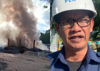 Kebakaran di Area PLN Tarakan