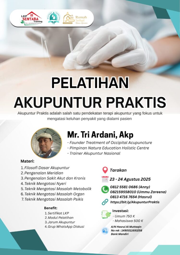 LKP Sentara Gelar Pelatihan Akupuntur Praktis, Cocok untuk Pemula hingga Nakes