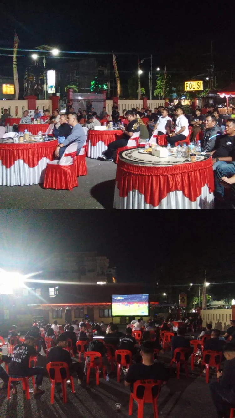 Sambil Nobar Timnas, Polres Tarakan Serap Aspirasi dan Pererat Silaturahmi