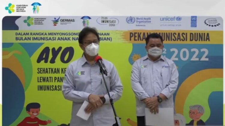 Menkes Budi Gunadi Sadikin dalam keterangan pers hari imunisasi sedunia