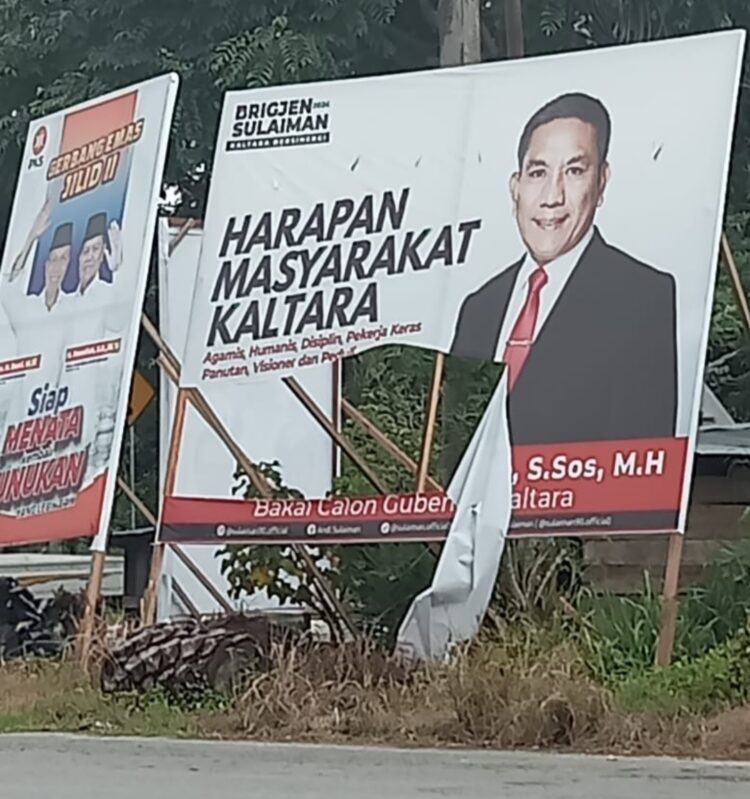 Baliho Sulaiman Kembali Dirusak OTK di Nunukan