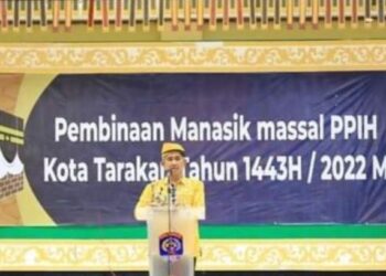 Wali Kota Tarakan Khairul saat membuka pelaksanaan manasik massal bagi Jamaah calon haji di Tarakan