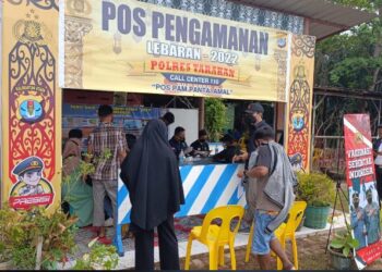 Suasana vaksinasi di Pos PAM Pantai Amal (Foto: Ade/CAKRANEWS)
