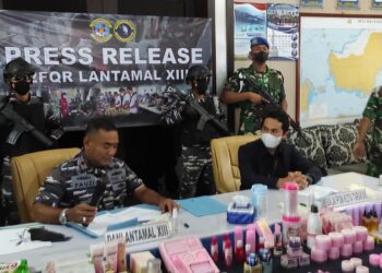Kosmetik Ilegal Senilai Rp217 Juta Berhasil Digagalkan Satrol Lantamal XII Tarakan