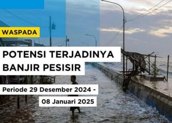 Tangkapan layar Instagram BMKG Tarakan terkait potensi terjadinya banjir pesisir