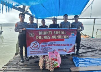 Hari Bhayangkara ke 78, Polres Nunukan Bagikan Paket Sembako