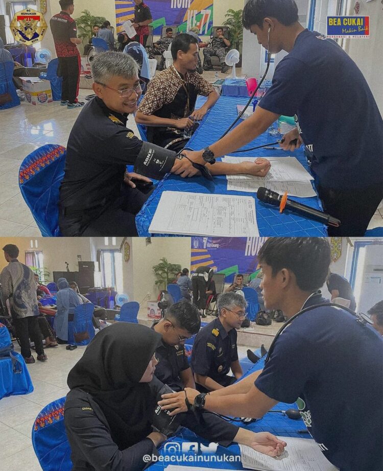 Kegiatan donor darah yang digelar Bea Cukai Nunukan (Foto : Humas Bea Cukai Nunukan)
